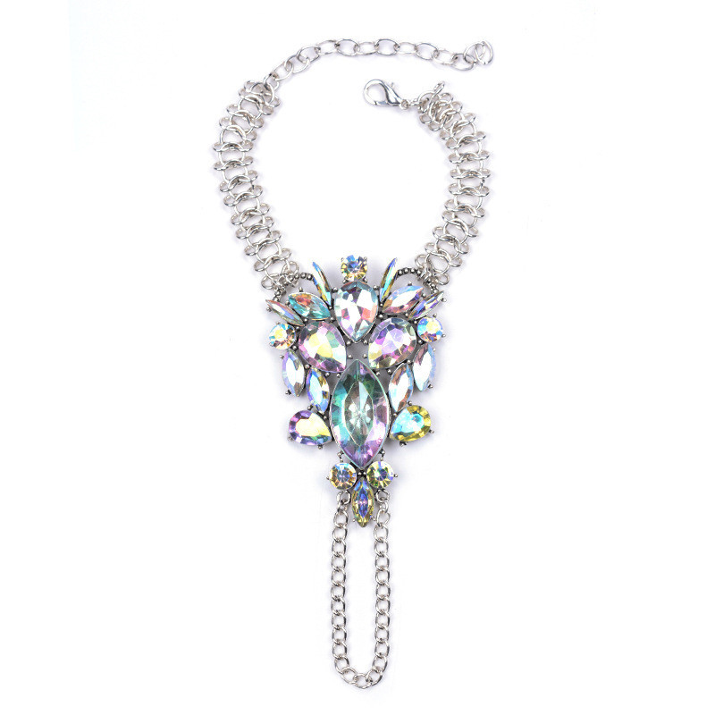 Alloy Inlaid Gemstone Bracelet Exaggerated Punk Personality Bracelet - Image 3