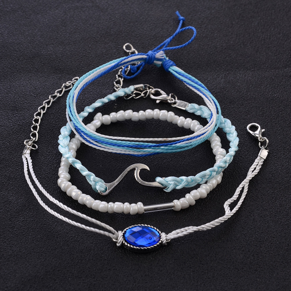 Wave blue gemstone bracelet - Image 2