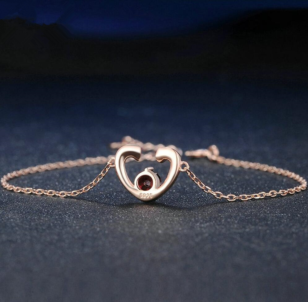 Natural Garnet Round Delicate Gemstone Bracelet - Image 4