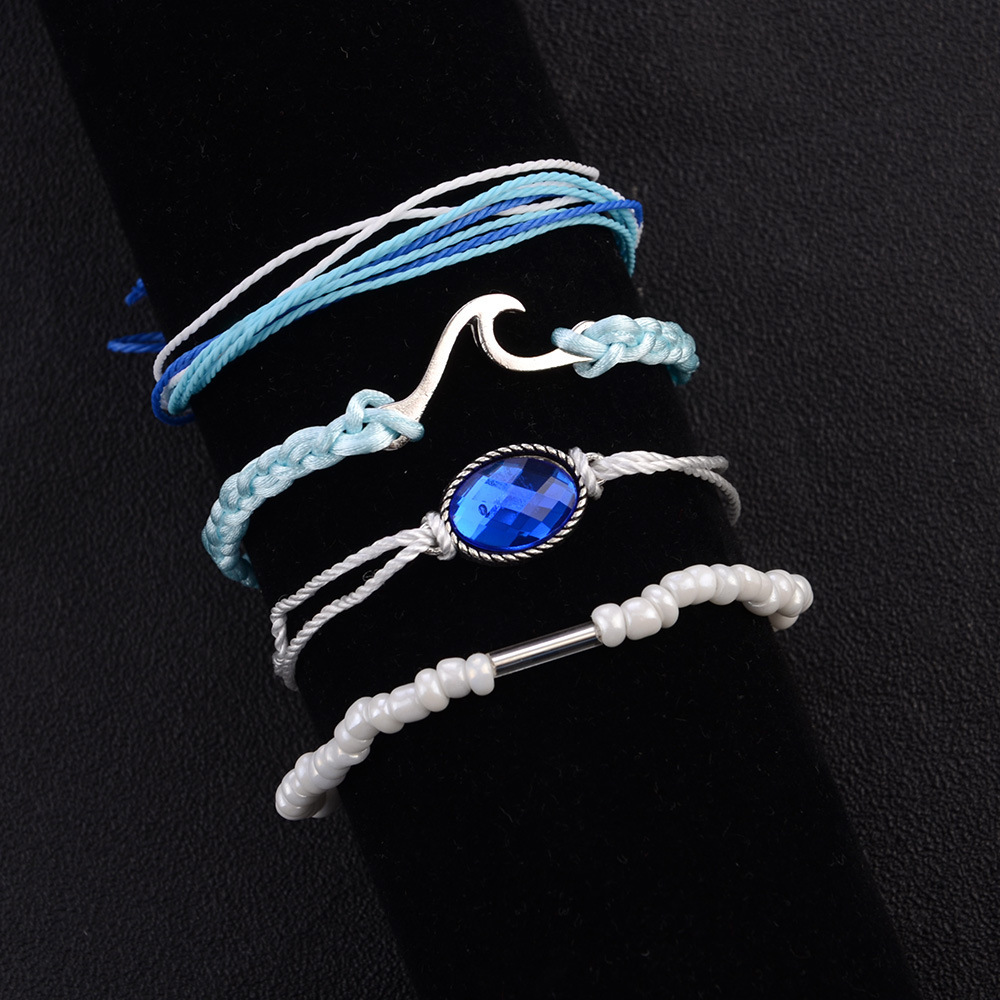 Wave blue gemstone bracelet - Image 3