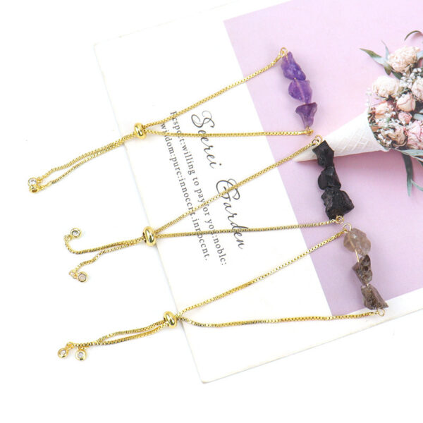 New Natural Raw Gemstone Crystal Push Pull Pull Bracelet Adjustable - Image 10