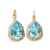 Light Blue Drop Gemstones And White Diamonds Gold Earrings - Image 5