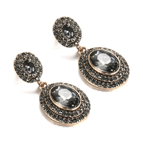 Plating Antique Gold Earrings With Gemstones And Crystals - Image 8