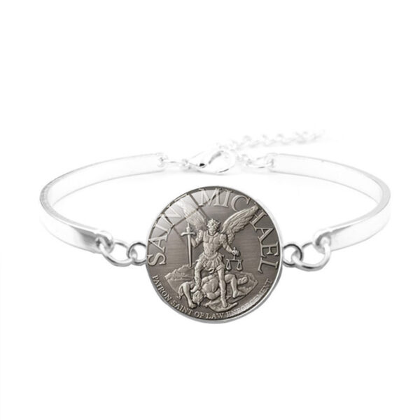 Archangel Time Gemstone Glass Metal Bracelet - Image 3