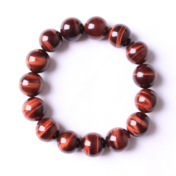 Natural Red Tiger Eye Gemstone Single Circle Bracelet For Men - Image 2