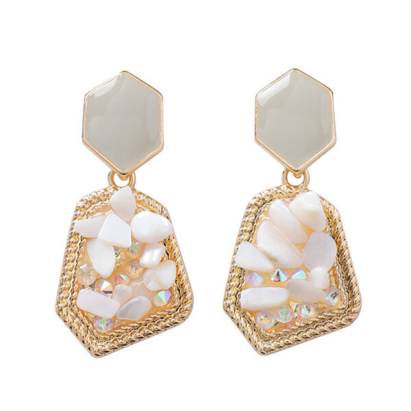 S925 silver needle Earrings inlaid with gemstones and stones - Image 2