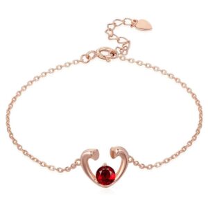 Natural Garnet Round Delicate Gemstone Bracelet