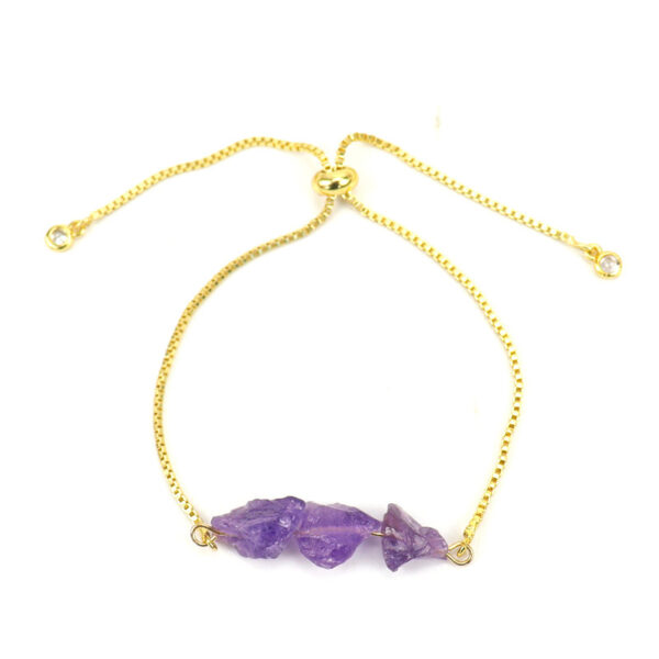 New Natural Raw Gemstone Crystal Push Pull Pull Bracelet Adjustable - Image 7