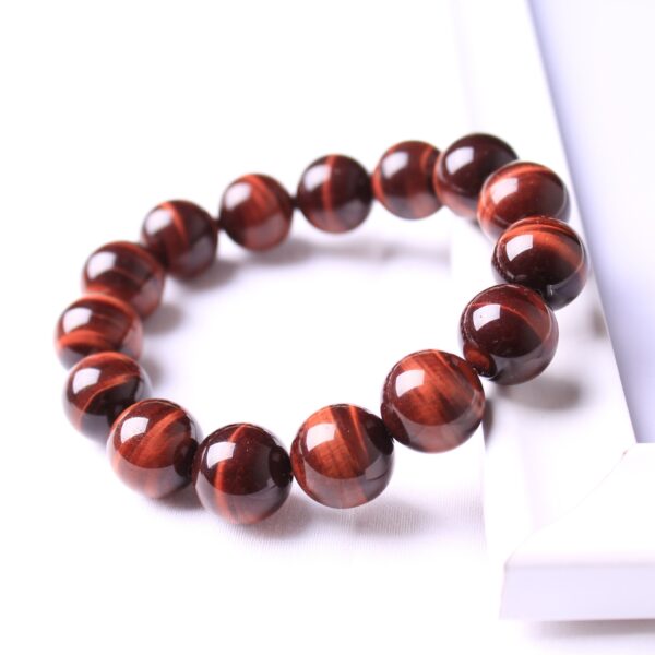Natural Red Tiger Eye Gemstone Single Circle Bracelet For Men - Image 3