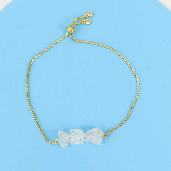 New Natural Raw Gemstone Crystal Push Pull Pull Bracelet Adjustable - Image 2