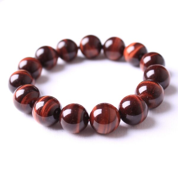 Natural Red Tiger Eye Gemstone Single Circle Bracelet For Men - Image 4