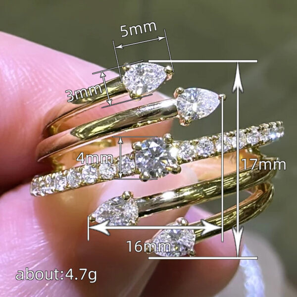 Around Starry Sky Artificial Diamond Female Ring - Image 3