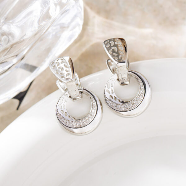 Elegant Zircon Moon Drop Earrings – Bridal & Daily Wear - Image 8