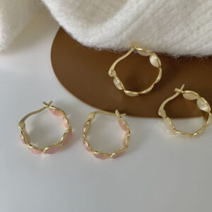 Sweet Opal Earclip Earrings Light Luxury And Simplicity