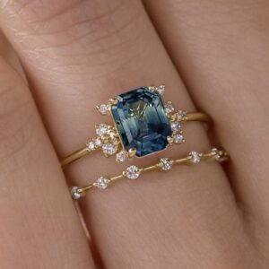 Simple Fashionable Dark Blue Zircon Ring Ornament