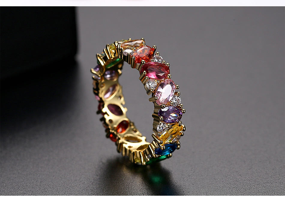 European And American Fashion Color Zircon Ladies Ring - Image 4