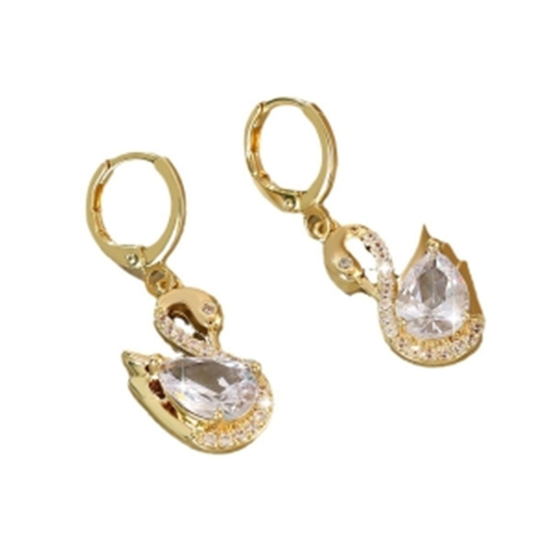 Sweet Rhinestone Swan Earrings Ins Fashion Earrings For Women Jewelry - Image 8