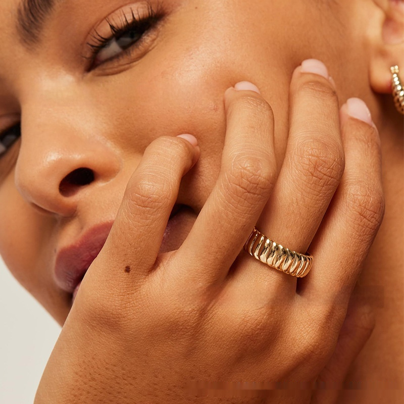 Personalized Bread Abstract Ring For Women