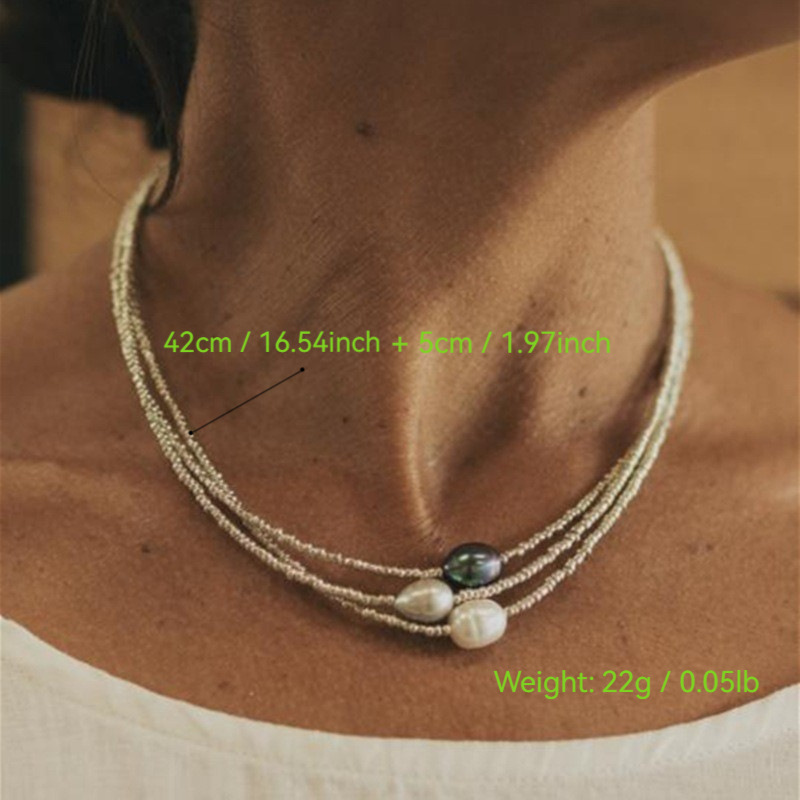 Artistic Vintage Bead Necklace Natural Freshwater Pearl - Image 4