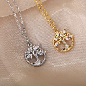 Hollow Tree Of Life Necklace Jewelry Pendant Female 18K