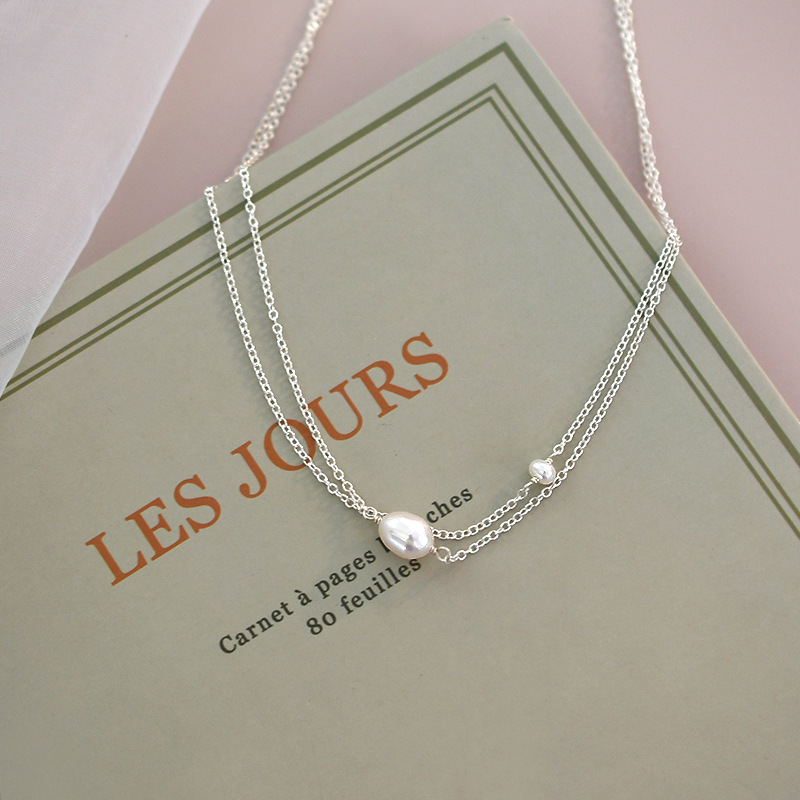 ASHIQI Natural Freshwater Pearl Necklace for Women 925 Sterling Silver Chain Fashion Jewelry Gift - Image 3