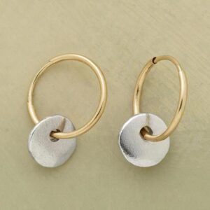 Simple Circle Dual Color Electroplated Earrings