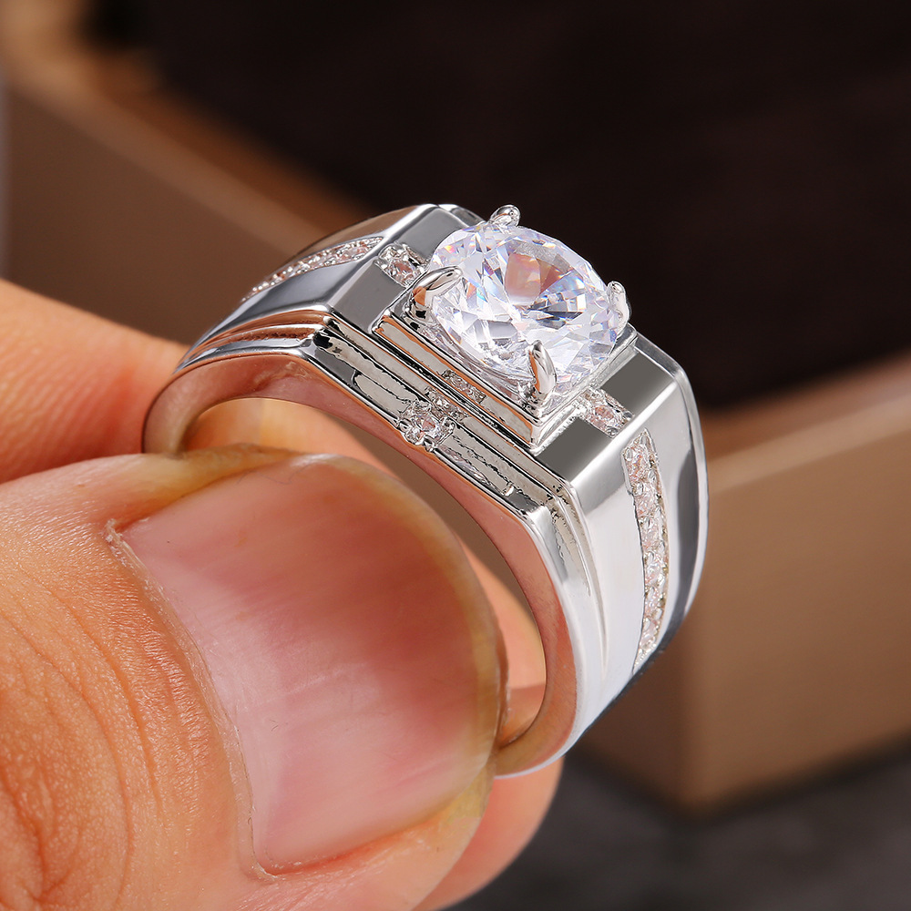 Fashion Diamond Business Men's Ring - Image 3