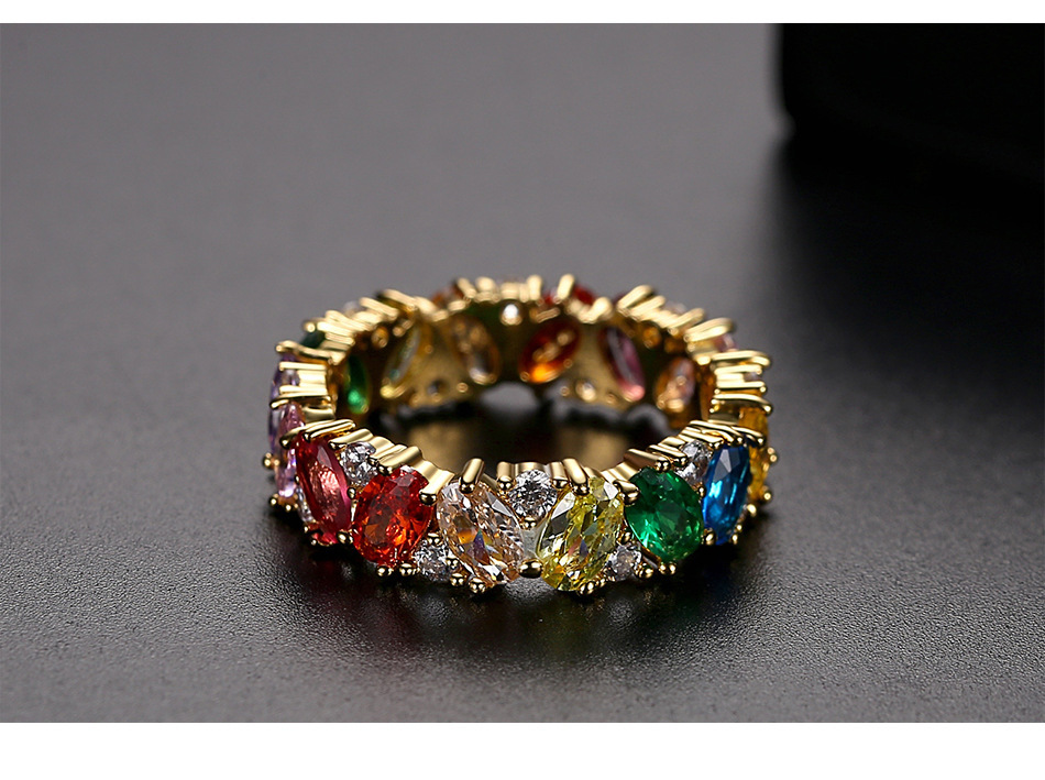European And American Fashion Color Zircon Ladies Ring - Image 6