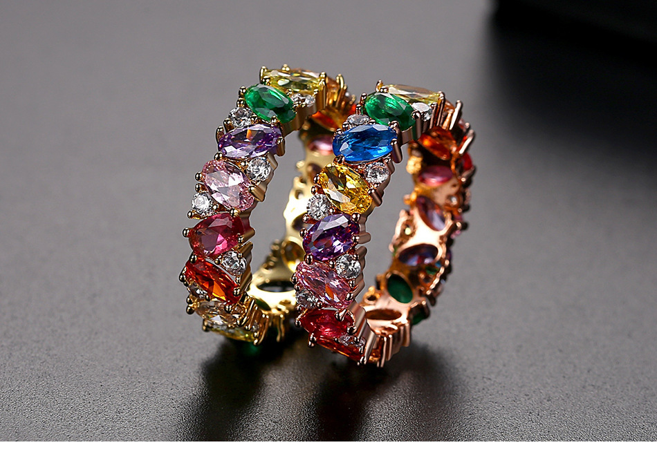European And American Fashion Color Zircon Ladies Ring - Image 2