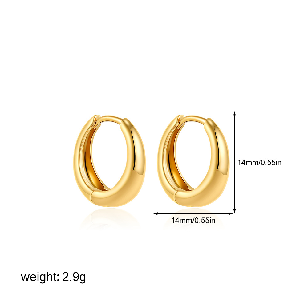 Women's 18K Gold Glossy And Simple Earrings - Image 7