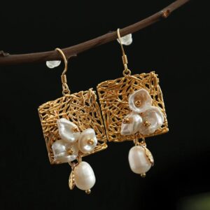 Handmade Creative Natural Water Pearl Earrings