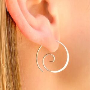 Wave Ripple Copper Earrings Personality Simple