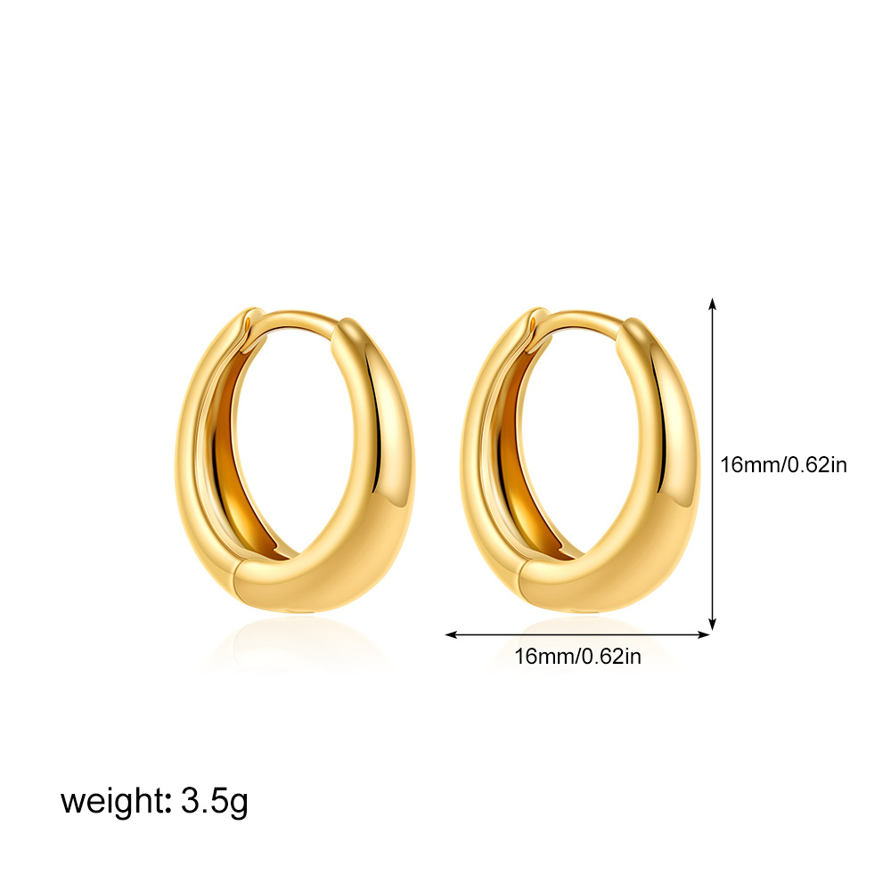 Women's 18K Gold Glossy And Simple Earrings - Image 6