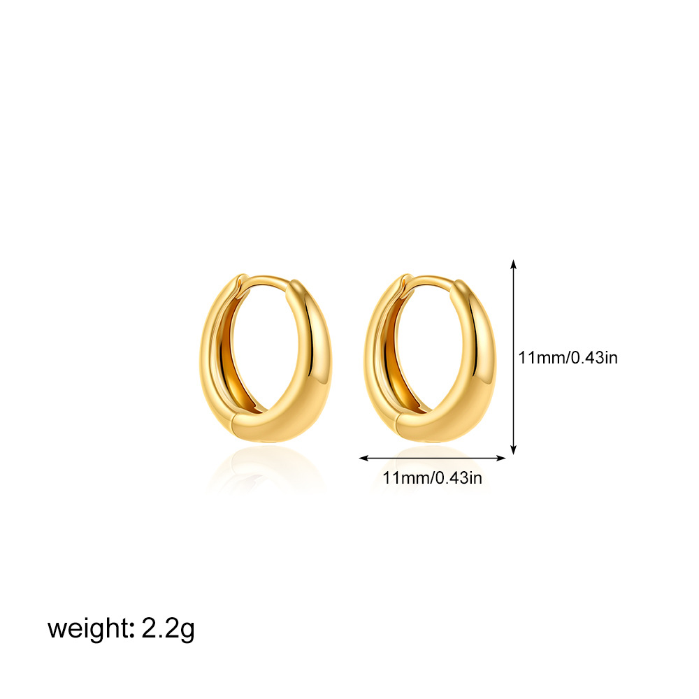 Women's 18K Gold Glossy And Simple Earrings - Image 8