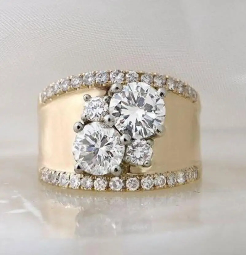 European And American Luxury Round Engagement Ring - Image 6