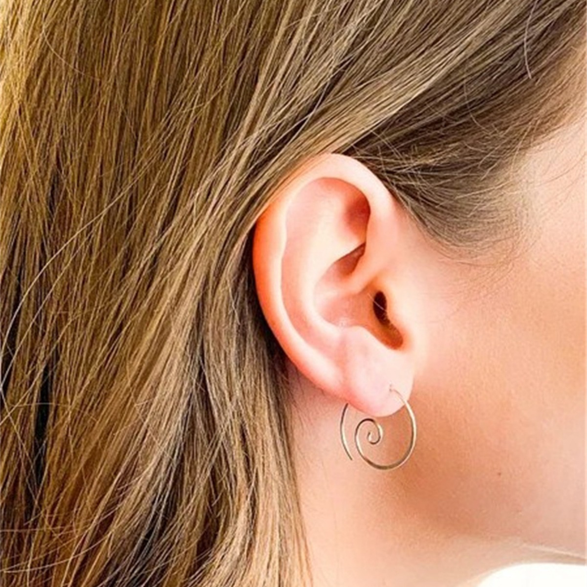 Wave Ripple Copper Earrings Personality Simple - Image 3