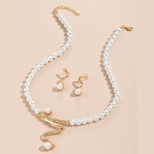 Earrings Pendant Two-piece Set Graceful Personality Pearl Combination