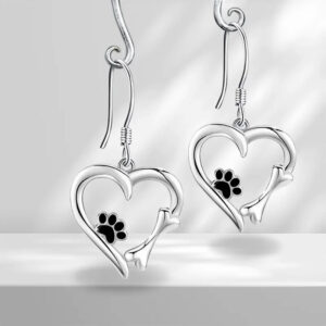 European And American Cute Earrings Female Cat Cat Paw Love Design Ornament Sweet