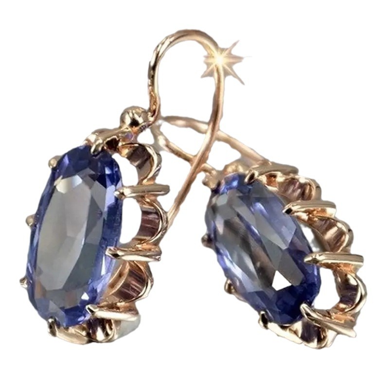 Women's Fashion Simple Inlaid Gem Eight-claw Buckle Earrings - Image 5