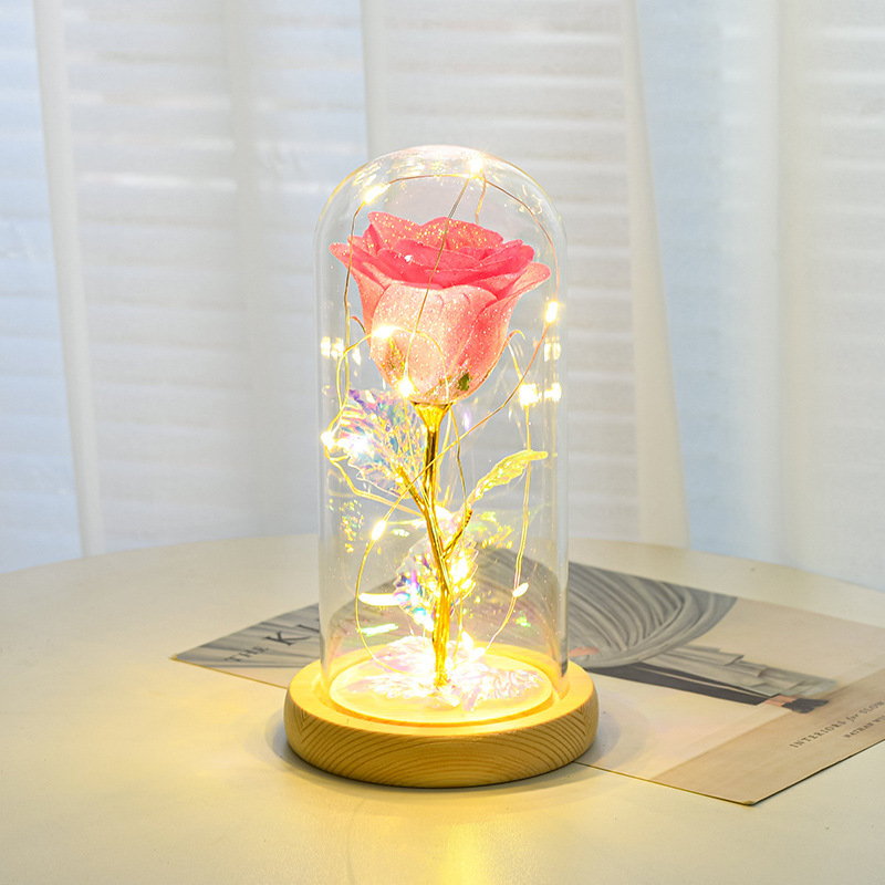 Valentines Day Gift For Girlfriend Eternal Rose Flowers LED Light In Glass Cover Day Wedding Decoration Favors Mother Day Female Gift Gift - Image 8