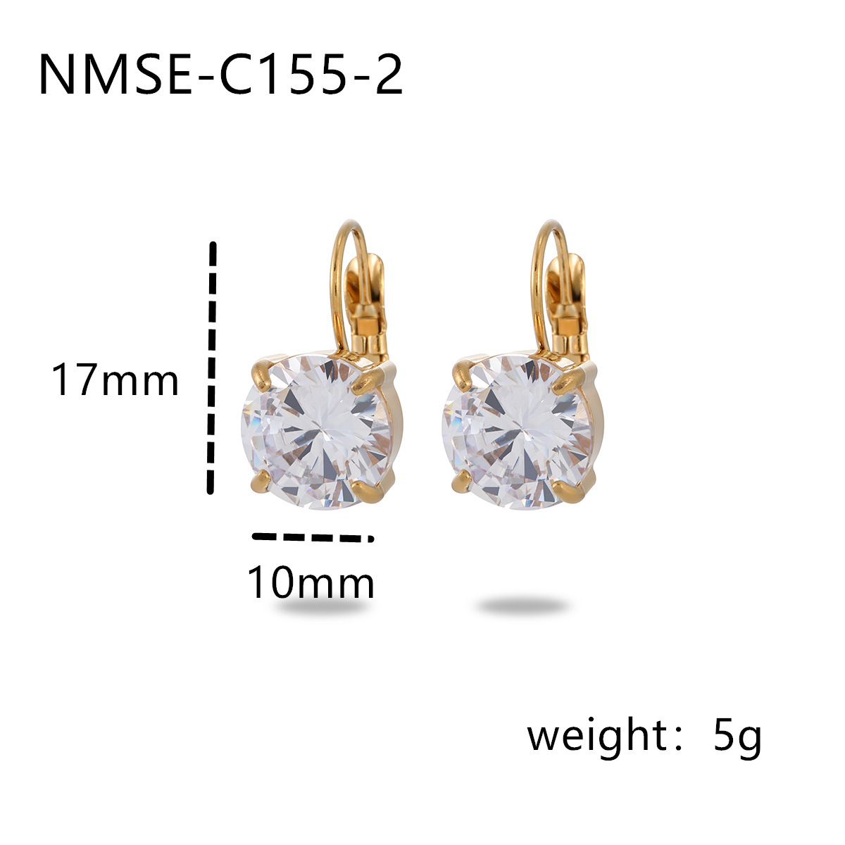 Fashionable Simple Four-claw Single Diamond Stainless Steel Women's All-match High-grade Earrings - Image 5