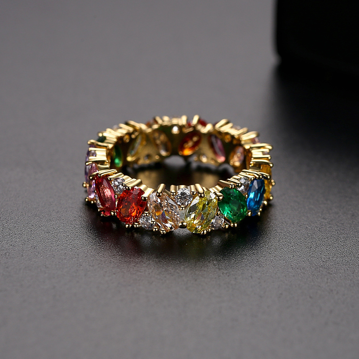 European And American Fashion Color Zircon Ladies Ring