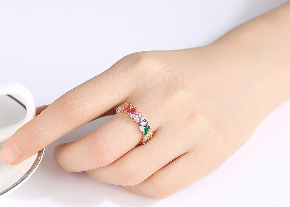 European And American Fashion Color Zircon Ladies Ring - Image 5