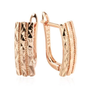 European And American Trendy Earrings Women's Diamond Personality 585 Rose Gold