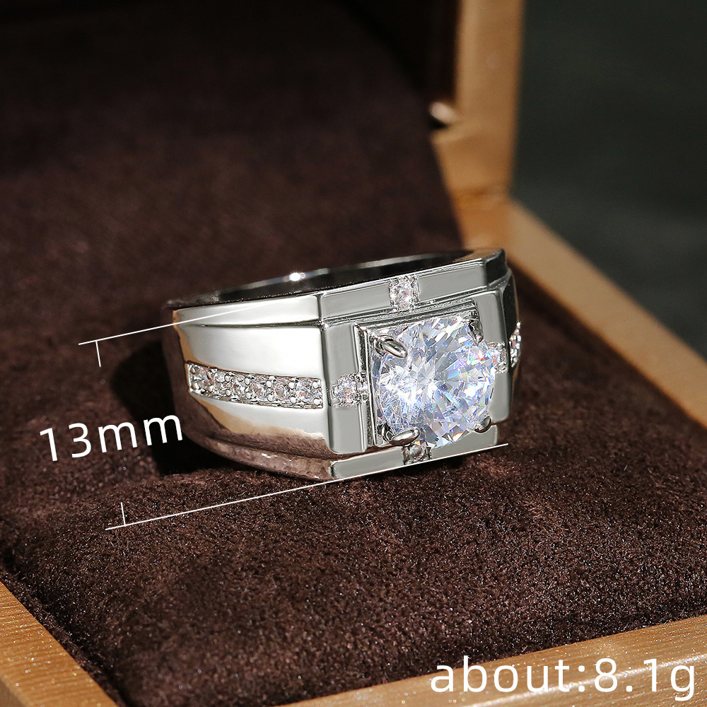 Fashion Diamond Business Men's Ring - Image 4