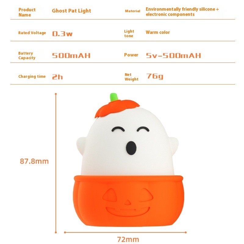 Sleeping With Pat Small Night Lamp Children's Bedroom USB Charging Bedside Lamp - Image 4