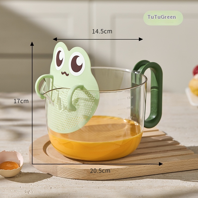 Cartoon Filter Measuring Cup With Scale Food Grade Multifunctional Egg Beater - Image 6