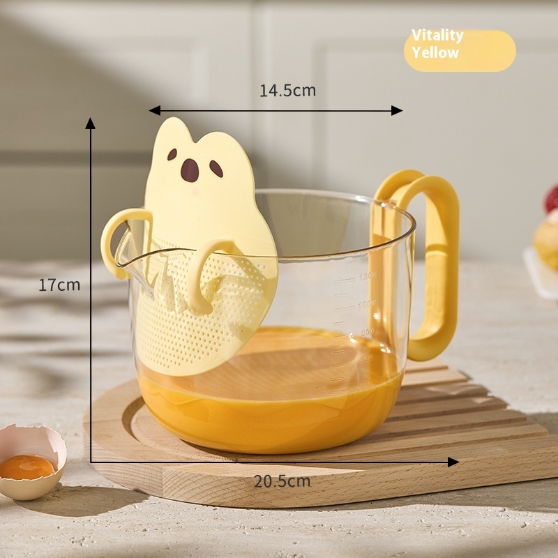 Cartoon Filter Measuring Cup With Scale Food Grade Multifunctional Egg Beater - Image 7