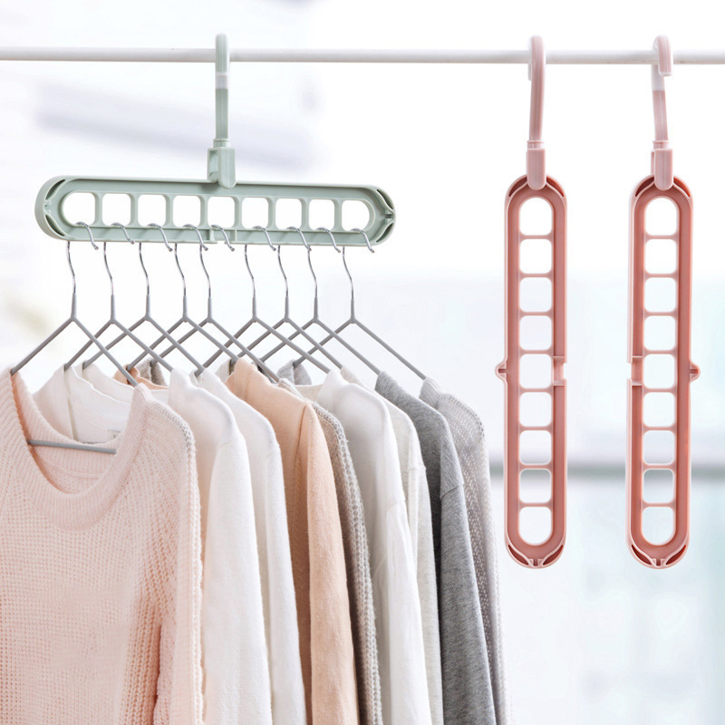9-hole Clothes Hanger Organizer Space Saving Hanger Multi-function Folding Magic Hangers Drying Racks Scarf Clothes Storage - Image 3
