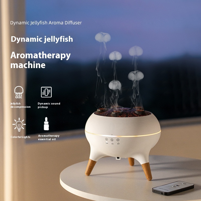 Household Intelligent Jellyfish Ultrasonic Air Humidifier Ultrasonic Porous Atomization Timing Remote Control Humidifier Aroma Diffuser - Image 3